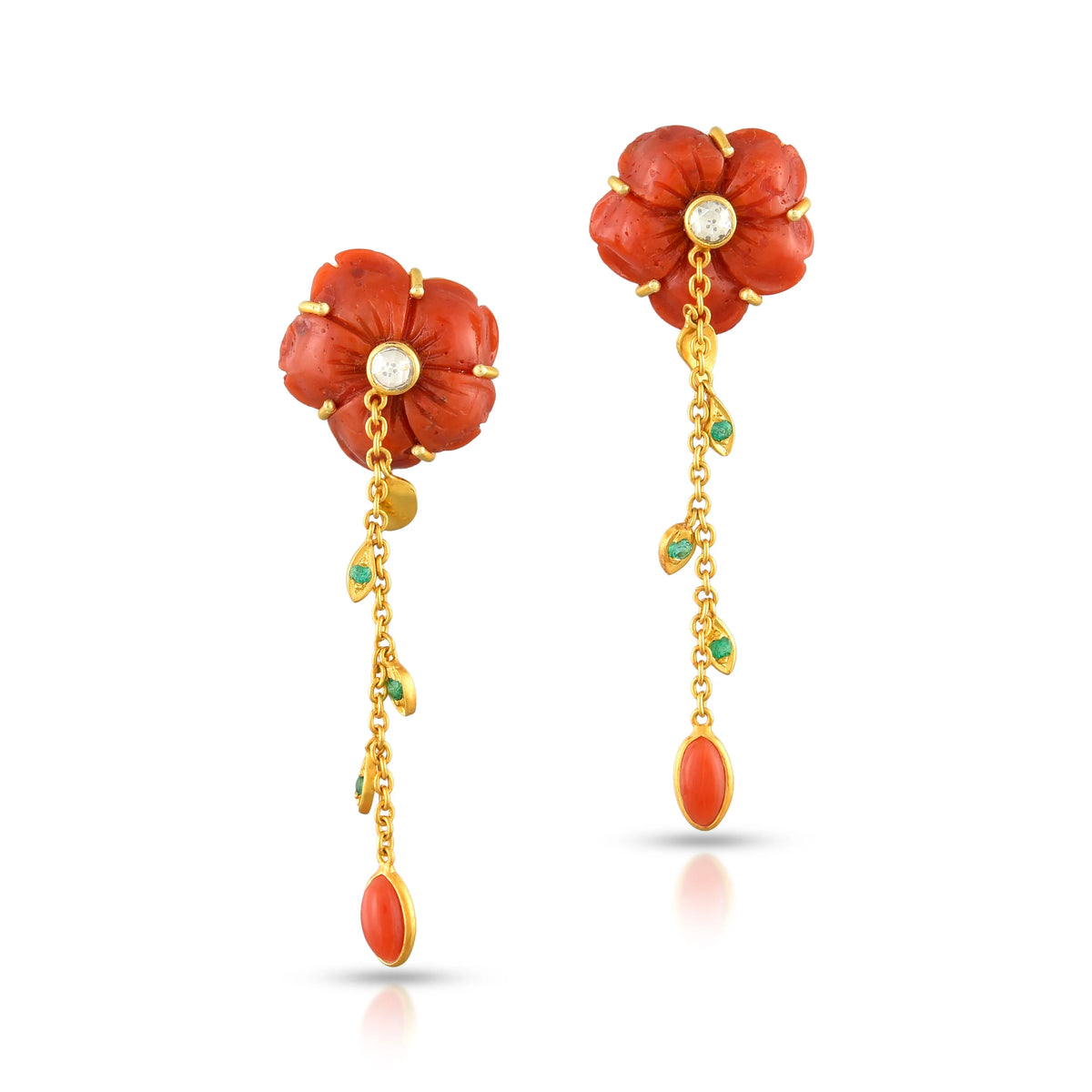Floral elegance earrings in 18 kt