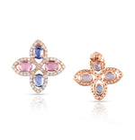 Load image into Gallery viewer, Pastel Sapphire Floral Stud Rose Gold Earrings in 18 Kt