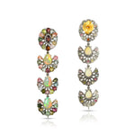 Load image into Gallery viewer, Opal & Multicolour Tourmaline Victorian Silver-Gold Chandelier Earrings