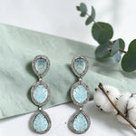 Load image into Gallery viewer, Aqua Flow Silver-Gold Victorian Earrings