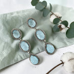 Load image into Gallery viewer, Ocean Oval Silver-Gold Victorian Drops