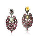 Load image into Gallery viewer, Opal & Pink Tourmaline Victorian Silver-Gold Chandelier Earrings