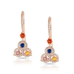 Load image into Gallery viewer, Trio Drop Rose Gold Sapphire Earrings in 18 Kt