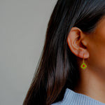 Load image into Gallery viewer, Petal Enamel Gold Earrings in 18 Kt