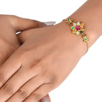 Load image into Gallery viewer, Navratna Surya Bloom Bracelet in 18 Kt
