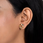 Load image into Gallery viewer, Navratna Tejas Studs in 18 Kt
