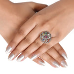 Load image into Gallery viewer, Navratna Mandala Victorian Ring
