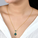 Load image into Gallery viewer, Dual Side Enamel Drop Necklace in 18 Kt
