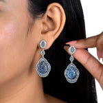 Load image into Gallery viewer, Celeste Aqua Victorian Silver-Gold Drops
