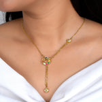 Load image into Gallery viewer, Navratna Circle Pendant Necklace in 18 Kt
