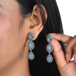 Load image into Gallery viewer, Ocean Oval Silver-Gold Victorian Drops
