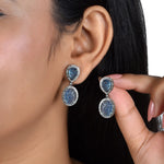 Load image into Gallery viewer, Aqua Heritage Silver-Gold Victorian Earrings

