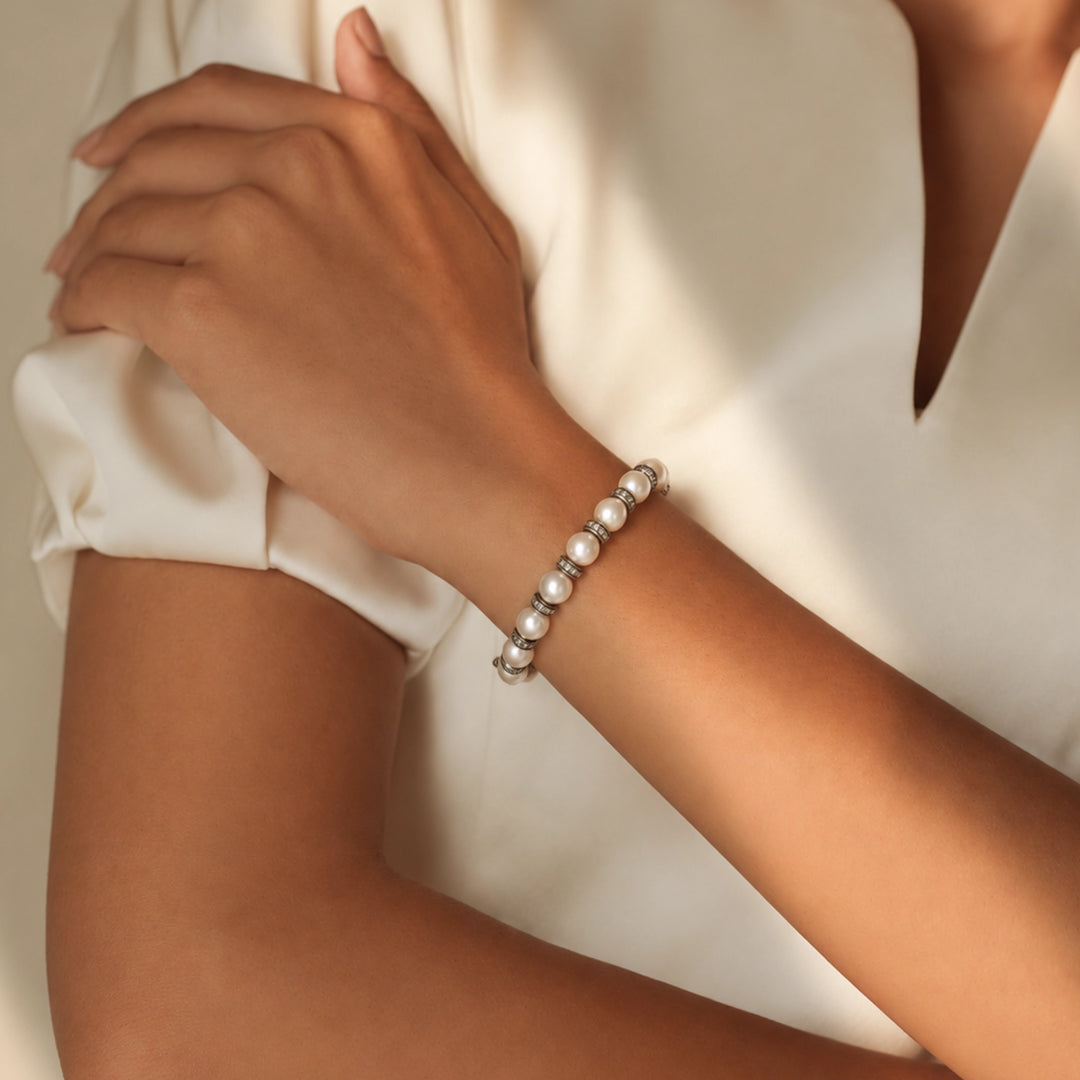 Pearl & Diamond Openable Victorian Bangle