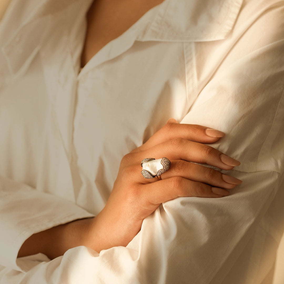 Victorian Pearl Wrap Ring