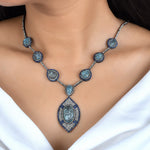 Load image into Gallery viewer, Ocean Crest Silver-Gold Victorian Statement Necklace
