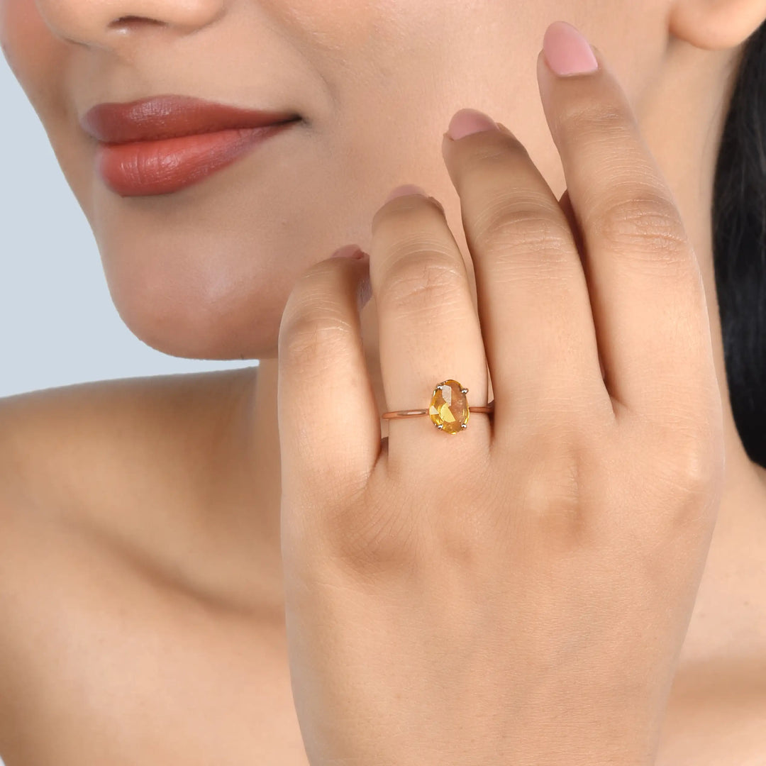 Rose Gold Sapphire Statement Ring in 18 Kt