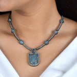 Load image into Gallery viewer, Ocean Frame Silver-Gold Victorian Necklace
