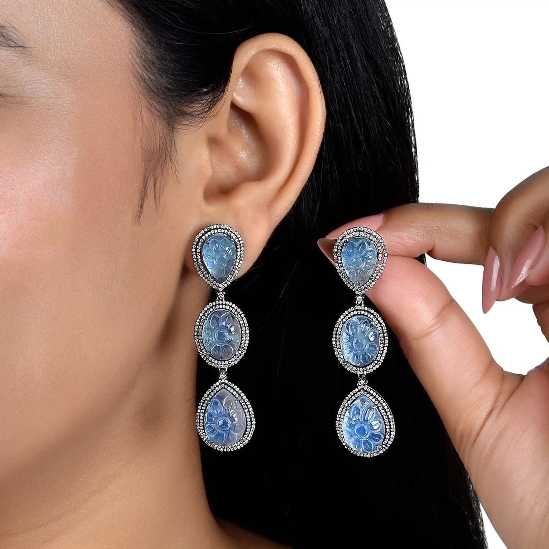Ocean Tier Silver-Gold Victorian Drops