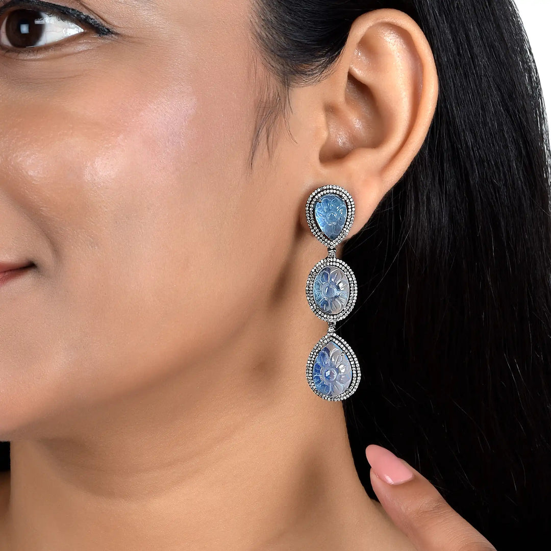Ocean Tier Silver-Gold Victorian Drops