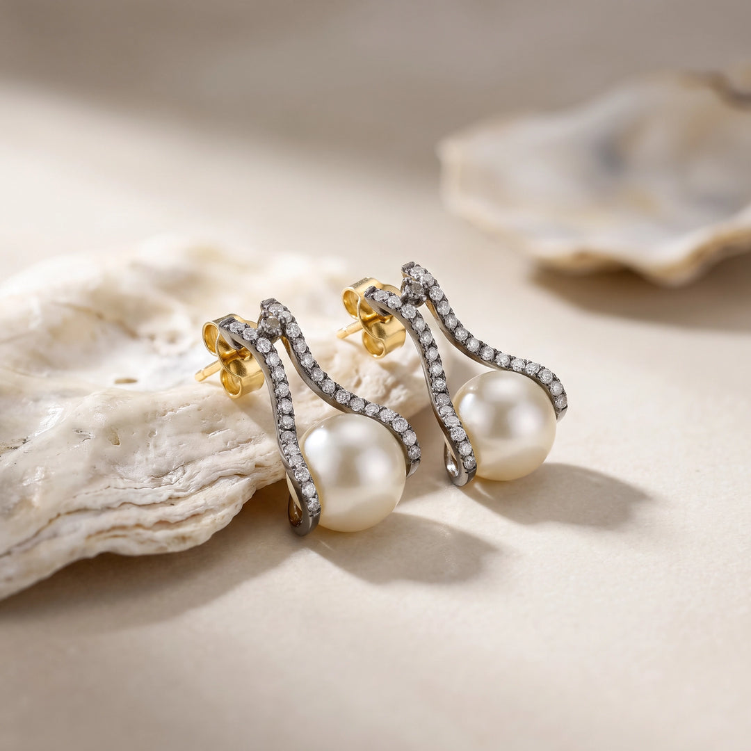 Victorian Pearl Curve Earrings