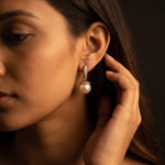 Load image into Gallery viewer, Victorian Pearl &amp; Diamond Hoops

