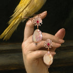Load image into Gallery viewer, Victorian Baroque Pearl &amp; Ruby Earrings
