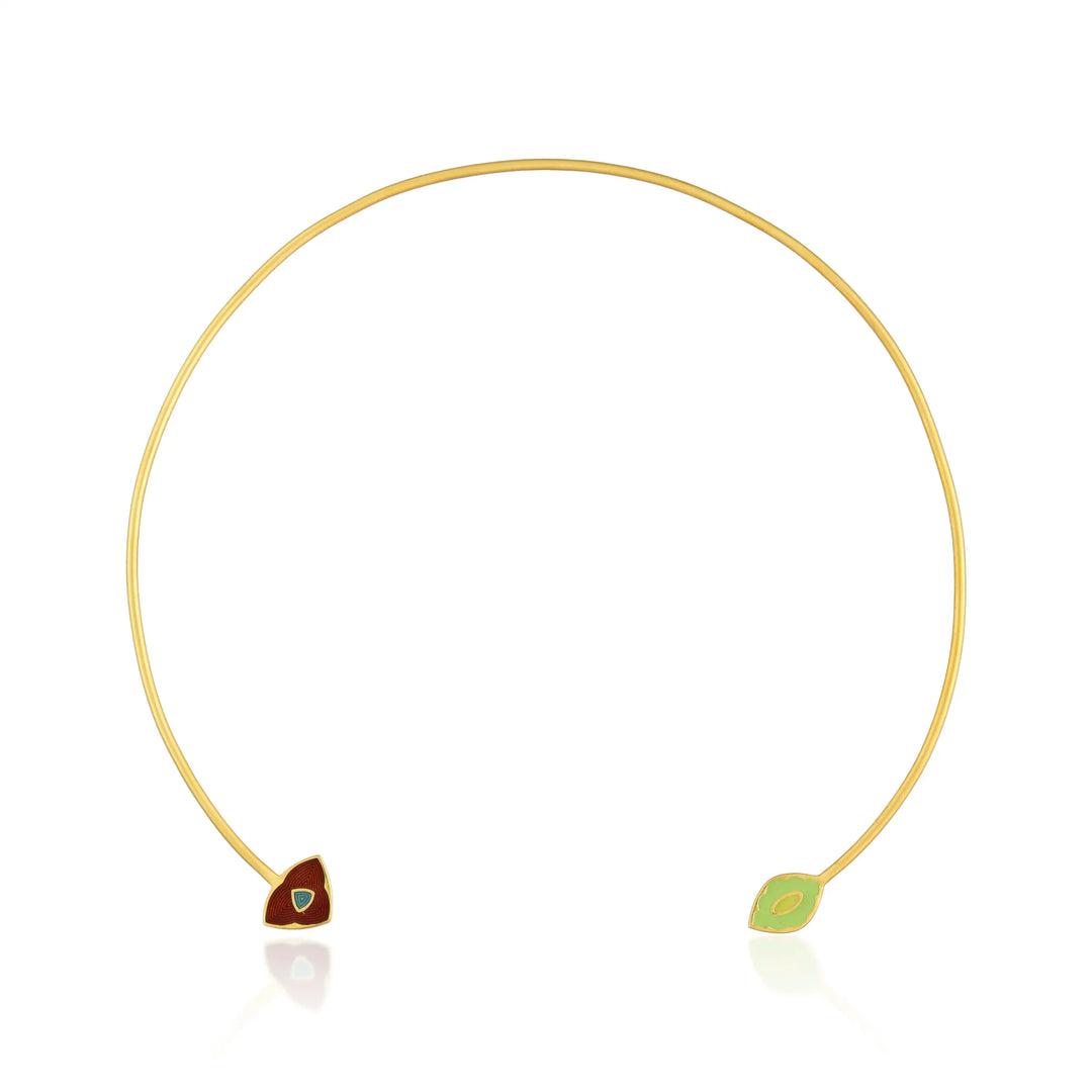 Dual Side Enamel Gold Hasli in 18 Kt