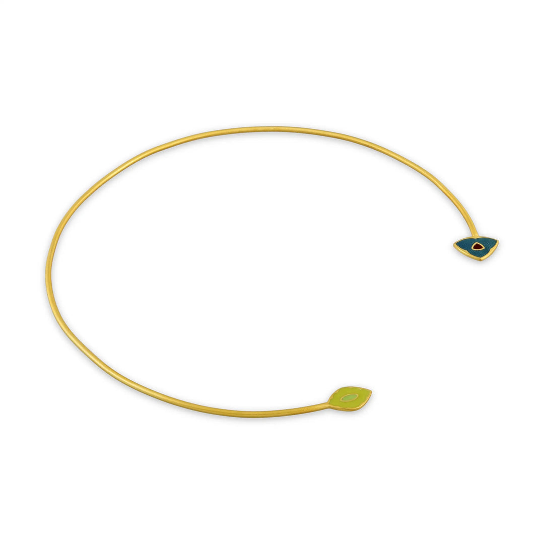 Dual Side Enamel Gold Hasli in 18 Kt