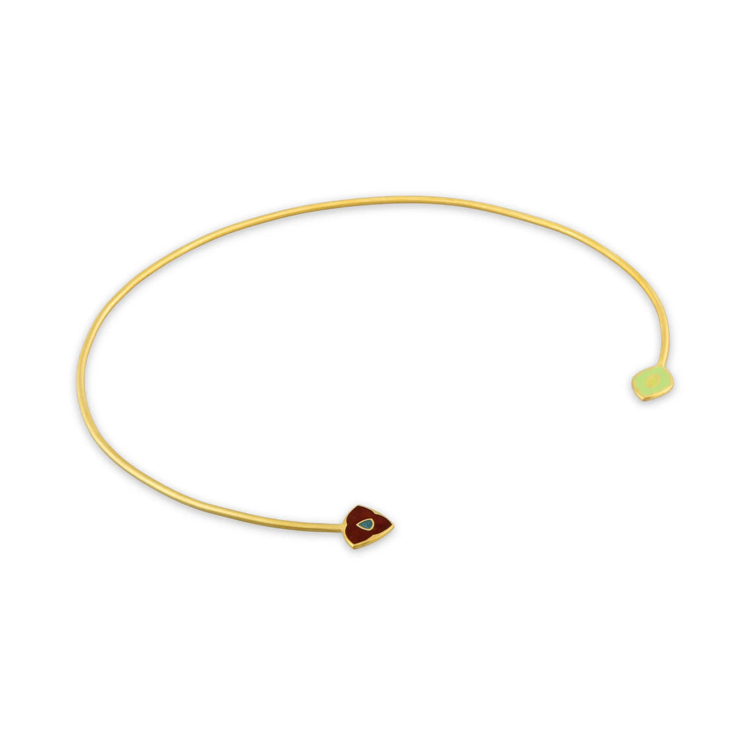 Dual Side Enamel Gold Hasli in 18 Kt