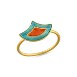 Load image into Gallery viewer, Sculpted Enamel Statement Gold Ring
