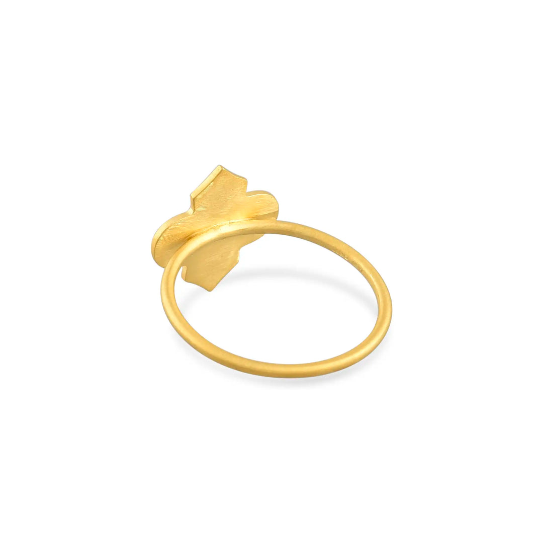 Blue Enamel Gold Ring in 18 Kt