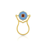 Load image into Gallery viewer, Enamel Medallion Gold Ring in 18 Kt
