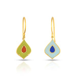 Load image into Gallery viewer, Petal Enamel Gold Earrings in 18 Kt

