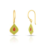 Load image into Gallery viewer, Petal Enamel Gold Earrings in 18 Kt
