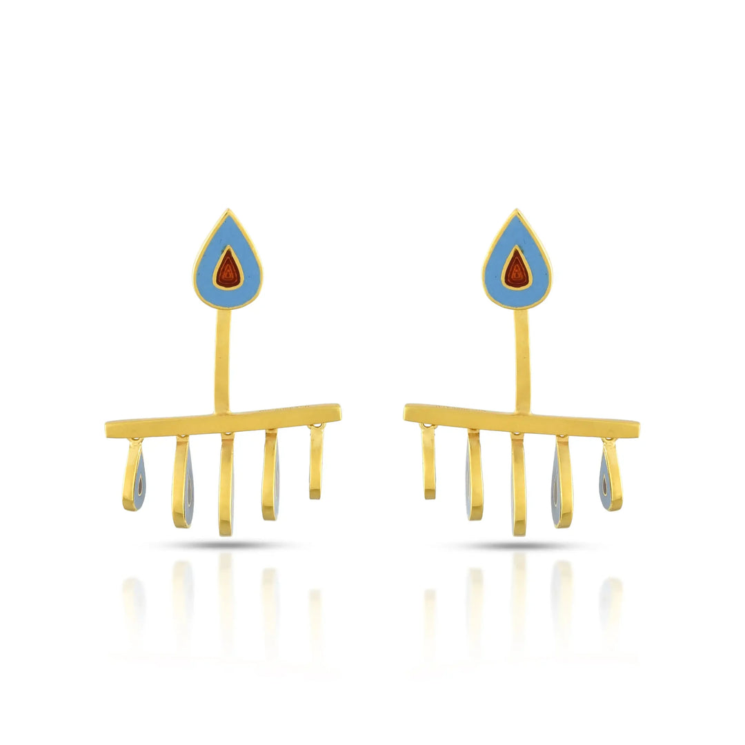 Enamel Statement Earring in 18 Kt