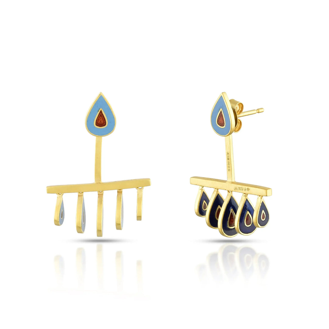 Enamel Statement Earring in 18 Kt