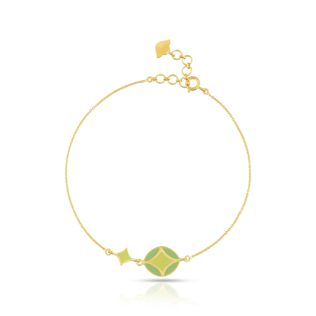 Contemporary Enamel Gold Bracelet in 18 Kt