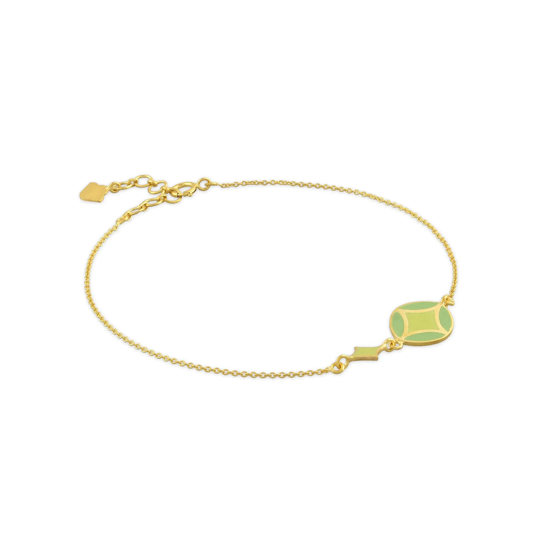 Contemporary Enamel Gold Bracelet in 18 Kt