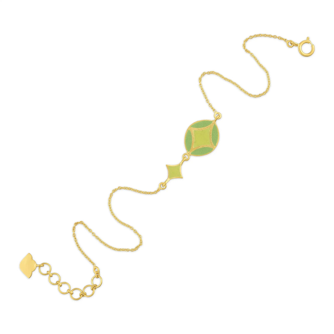 Contemporary Enamel Gold Bracelet in 18 Kt