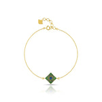 Load image into Gallery viewer, Prism Square Enamel Gold Bracelet in 18 Kt
