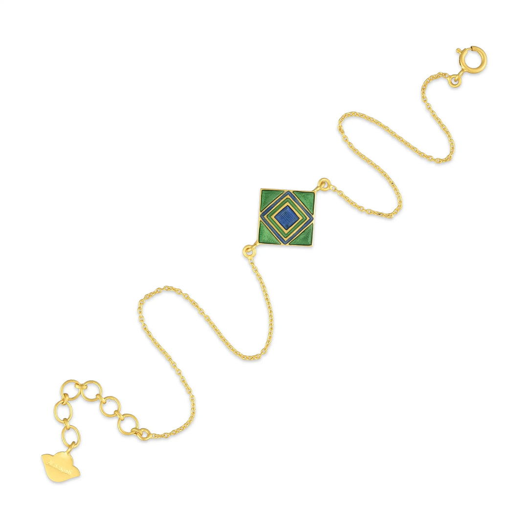 Prism Square Enamel Gold Bracelet in 18 Kt