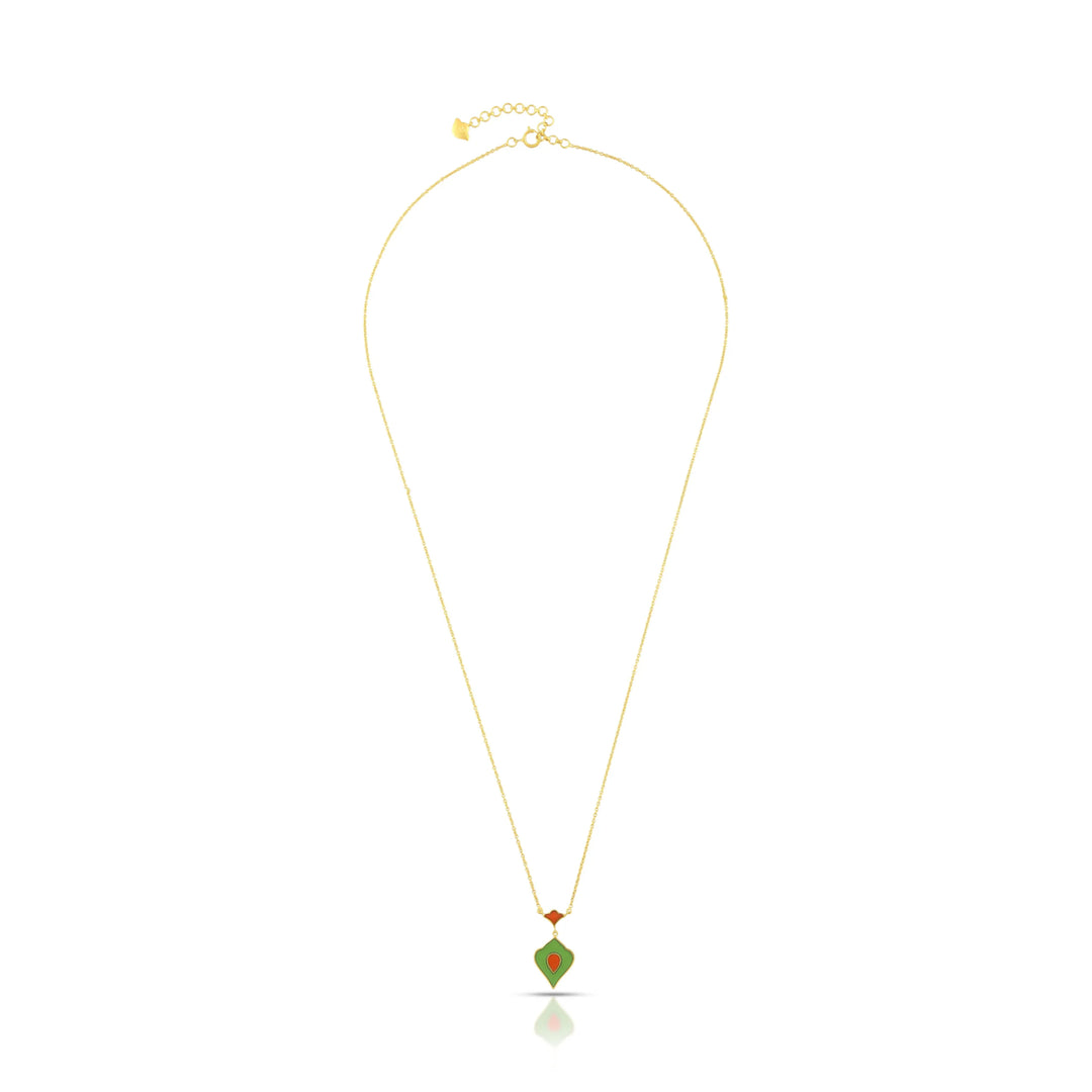 Dual-Side Enamel Drop Necklace