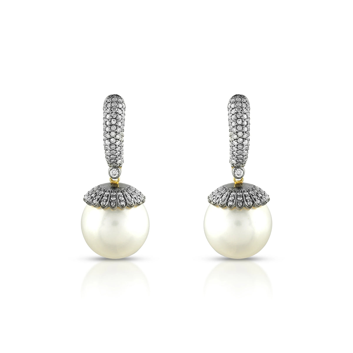 Victorian pearl & diamond hoops