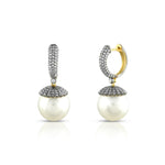 Load image into Gallery viewer, Victorian Pearl &amp; Diamond Hoops
