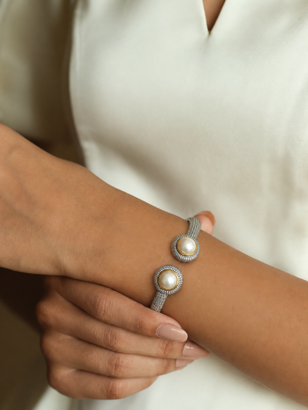 Victorian Twin Pearl Cuff