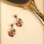 Load image into Gallery viewer, Royal Navratna Victorian Earrings
