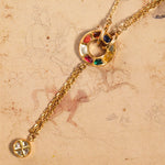 Load image into Gallery viewer, Navratna Circle Pendant Necklace in 18 Kt
