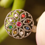 Load image into Gallery viewer, Navratna Mandala Victorian Ring
