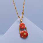 Load image into Gallery viewer, Floral Coral Drop Necklace in 18 Kt

