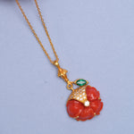 Load image into Gallery viewer, Coral Bloom Pendant Necklace in 18 Kt
